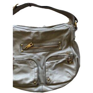 Vintage Marc Jacobs Christy Leather Gray Gold Handbag Iconic Shoulder Bag Purse